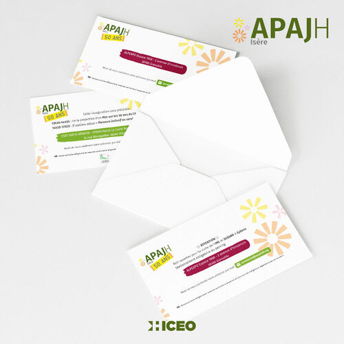 Réalisation : programme et cartons d'invitation pour l'anniversaire de l'APAJH38