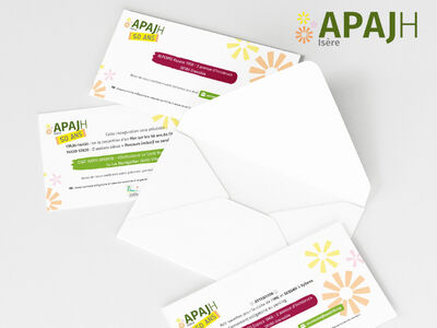 Réalisation : programme et cartons d'invitation pour l'anniversaire de l'APAJH38